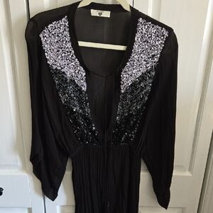 Twinset Black Sequin Swim Cover Up
